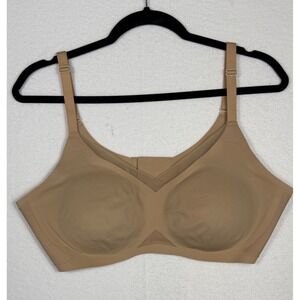 Honeylove Crossover Bra Womens XL Sand Tan Wireless Mesh LWBR0302